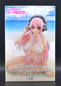 Super Sonico White Bikini noodle stopper figure